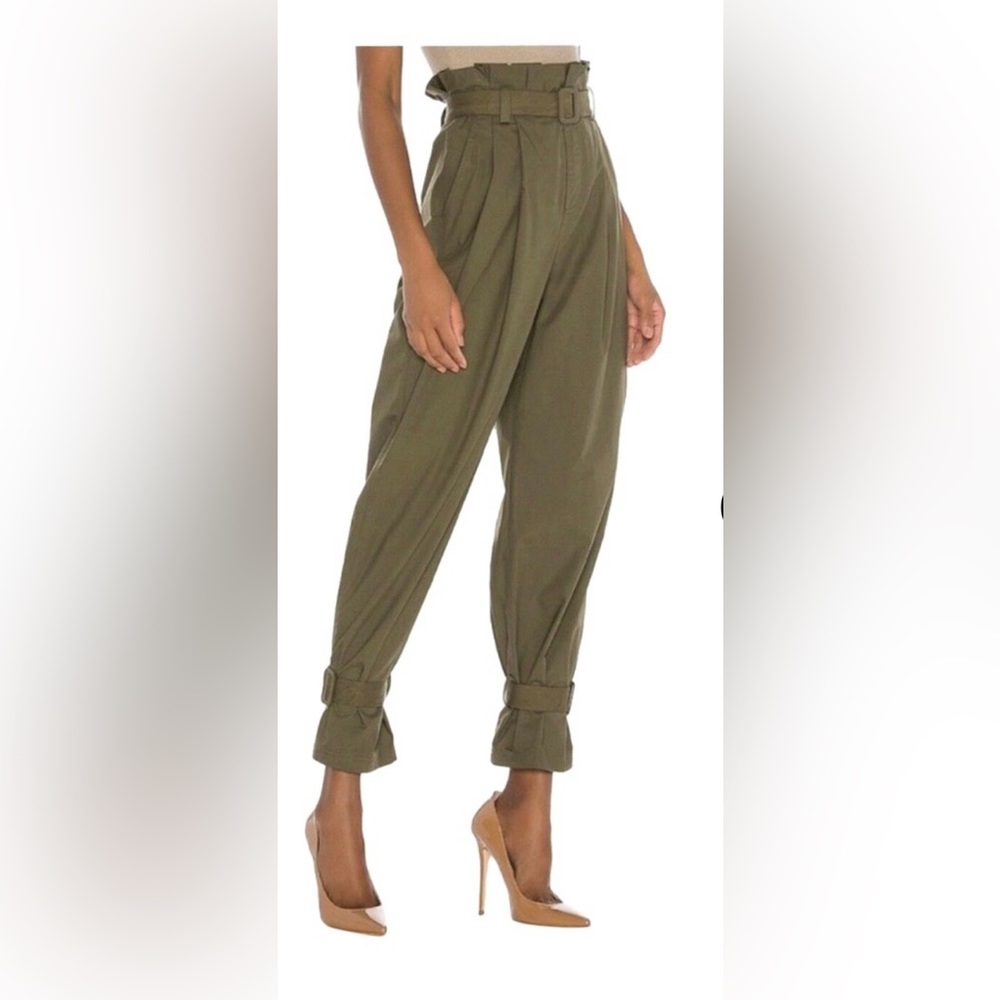 L’academie Virgil Olive Paper Bag Pants